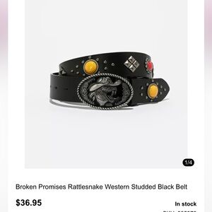 NWT Broken Promises Rattlesnake Western Belt